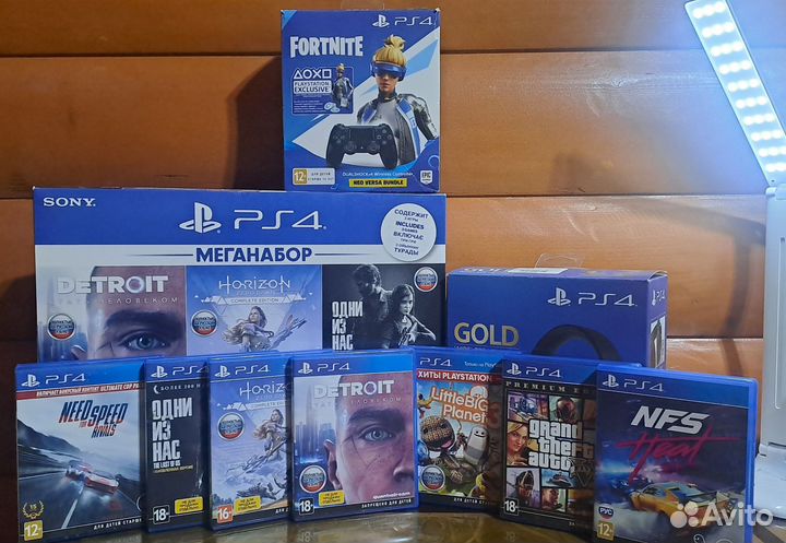 Sony playstation 4 slim 1tb 2 геймпада и наушники