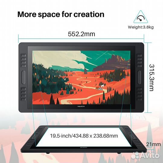Графический планшет huion kamvas Pro 20