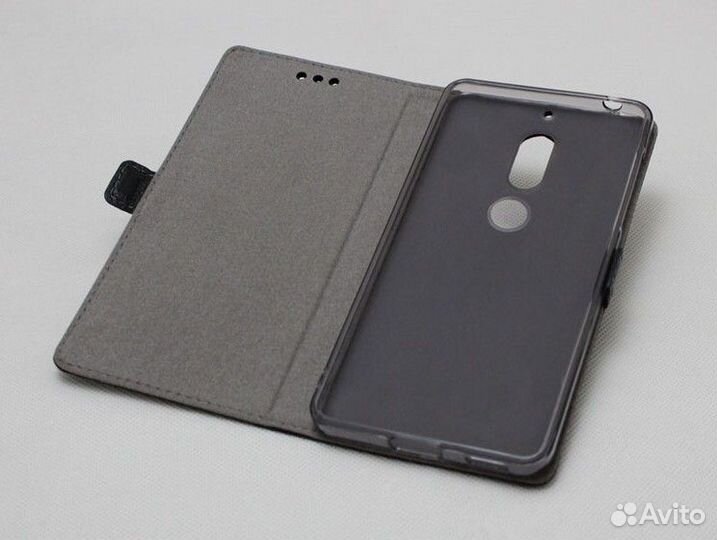 Чехол для телефона HTC U11 Plus премиум кожа чёрн