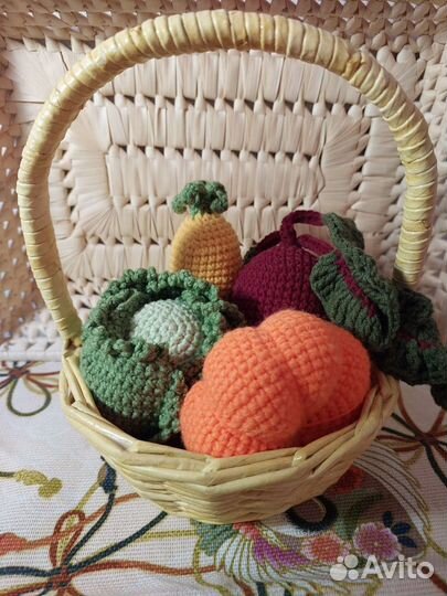 Вязаные игрушки/вязанные овощи/развивающие игрушки