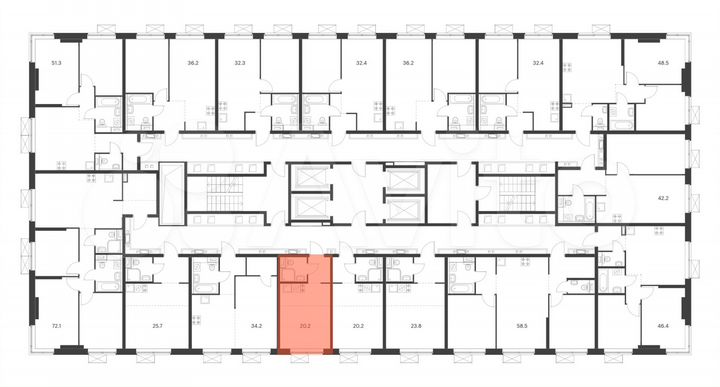 Квартира-студия, 20,2 м², 25/33 эт.
