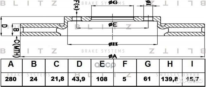 Диск тормозной перед BS0460 Blitz