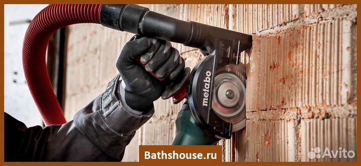 Штробление стен с пылесосом