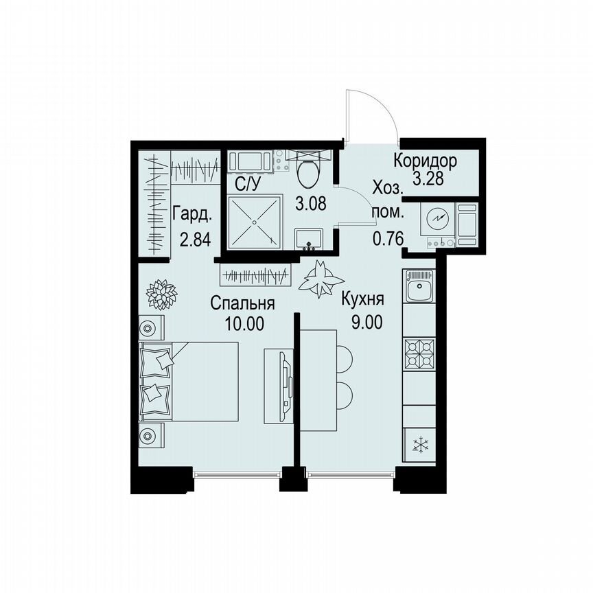1-к. квартира, 29 м², 3/6 эт.