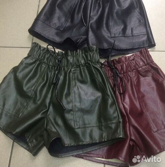 Шорты кож зам зелные