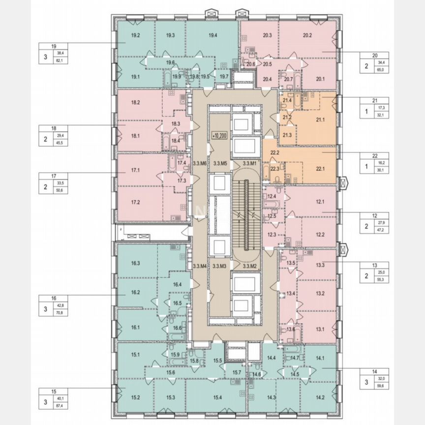 1-к. квартира, 32,1 м², 3/27 эт.