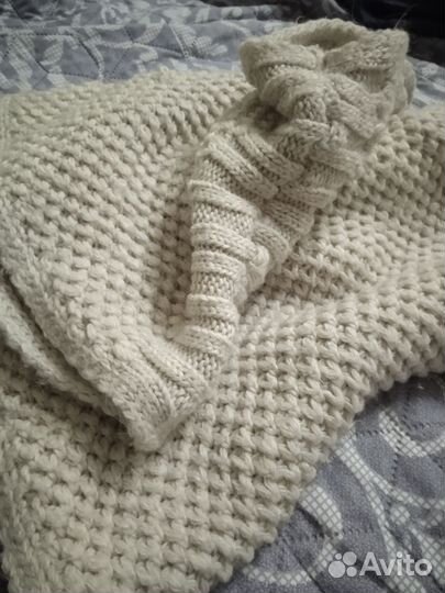 Шапка и снуд, кепка натуральная кожа