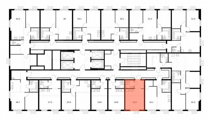 Квартира-студия, 23,5 м², 23/33 эт.