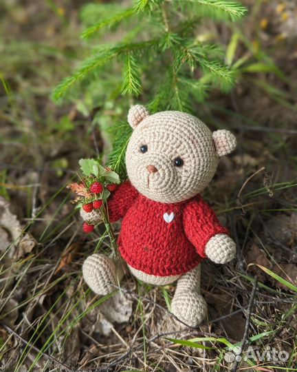 Мягкая Вязаная крючком игрушка Мишка Тедди Медведь