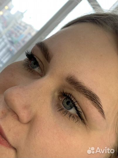 Оформление бровей, долговременная укладка, окрашив