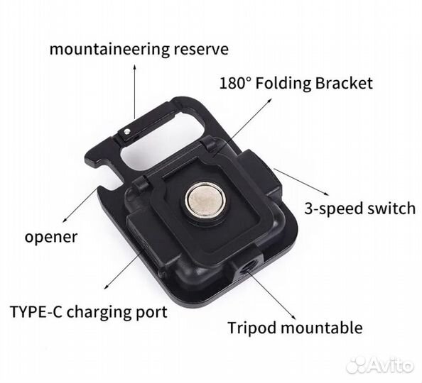 Светодиодный карманный фонарик COB 800mah, 1500LM