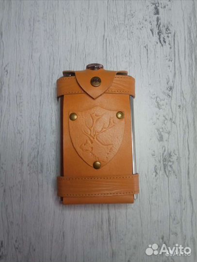 Чехол на фляжку натуральная кожа