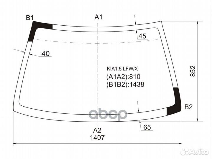 Стекло лобовое KIA sephia/mentor 4D SED 93-98 K
