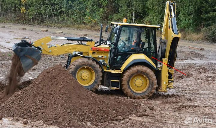 Стекло за дверью левое погрузчика Caterpillar 444