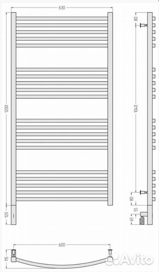 Сунержа Аркус 3.0 1200х600 мэм левый Матовый белый