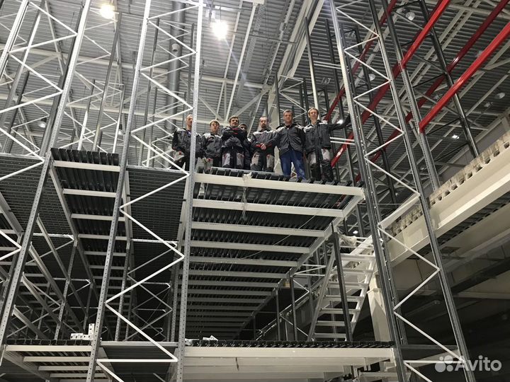 Мезонин на основе паллетных стеллажей