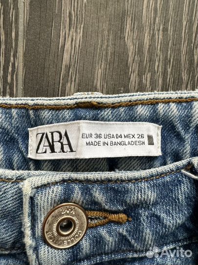 Джинсы zara 36 высокая посадка