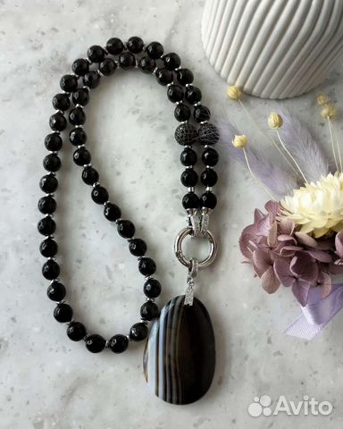 Колье с агатом