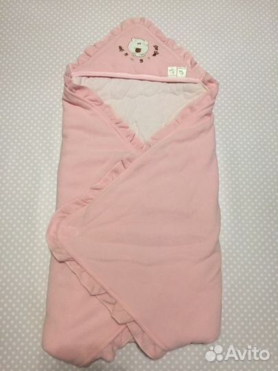 Новое конверт-одеялко мягкое розовое
