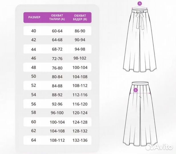 Брюки женские палаццо 64 размер