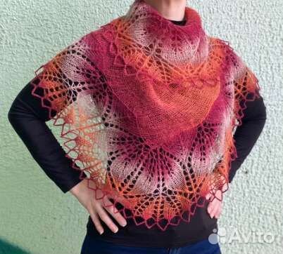 Бактус, шаль, ручная работа