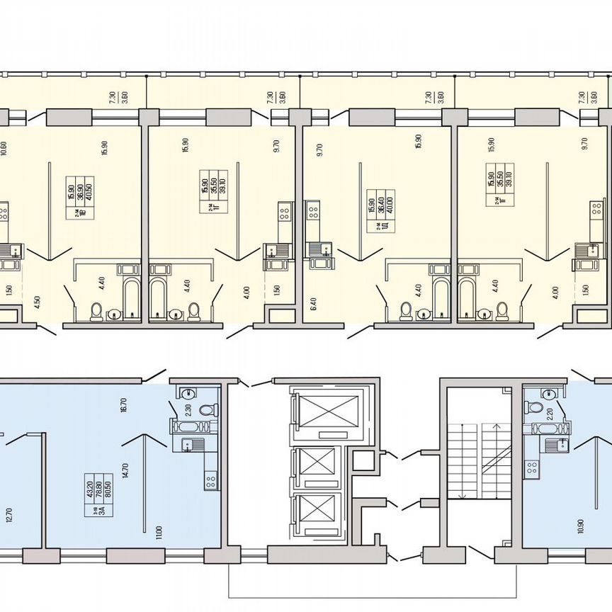 2-к. квартира, 64,9 м², 12/19 эт.