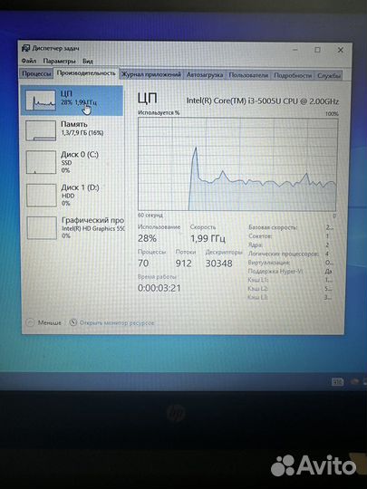 Ноутбук HP core i3