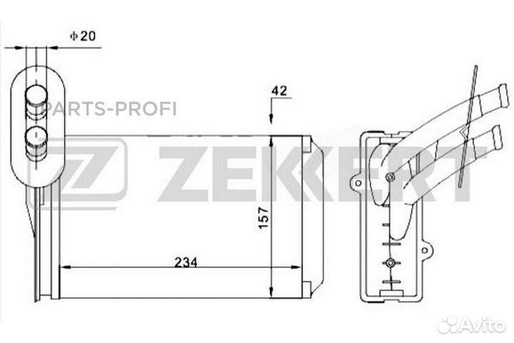 Zekkert MK-5013 Радиатор отопителя Audi A3 96- Sea