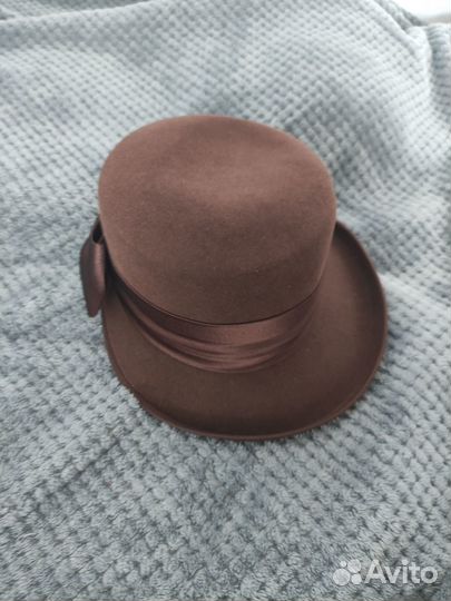 Шляпа коричневая фетровая