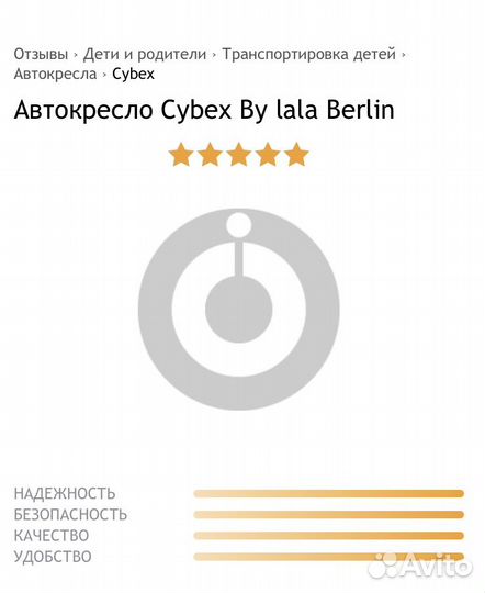 Немецкое автокресло Cybex