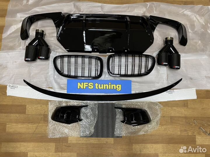 Глянцевый сет для BMW F10 накладки диф спойлер