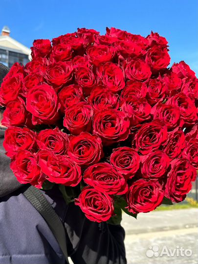 Букет Недели Красная роза 51шт.Доставка