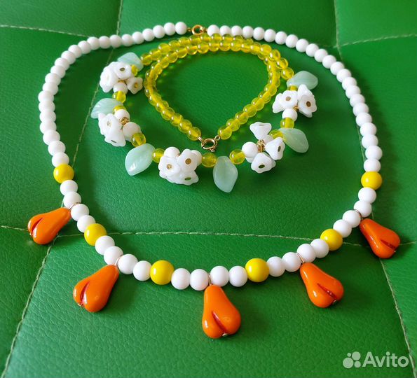 Серьги винтаж и чешские бусы