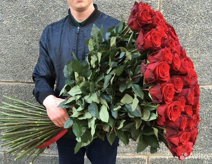 Роза эквадор букеты из 100 см розы. Большой бутон