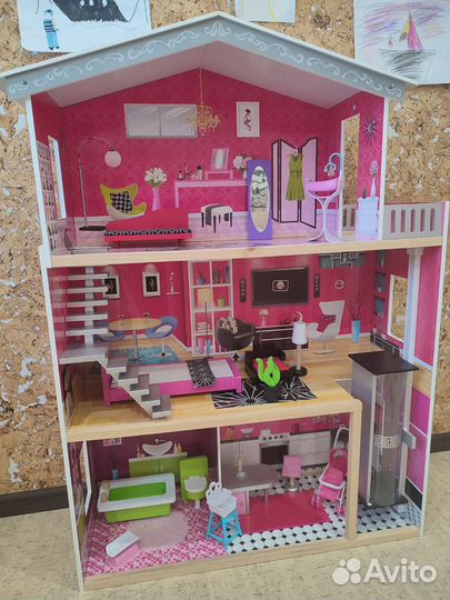 Кукольный домик с лифтом и мебелью Edufan