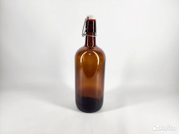 Бутылка с бугельной пробкой 1 литр темная