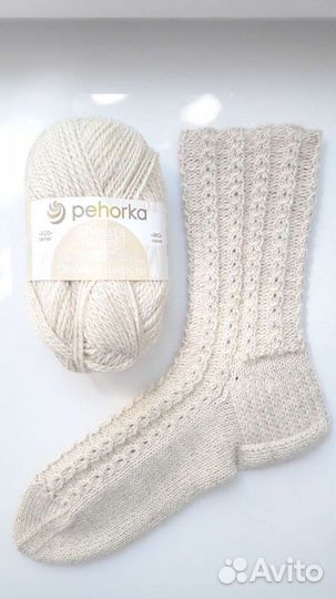 Носки шерстяные ручной вязки