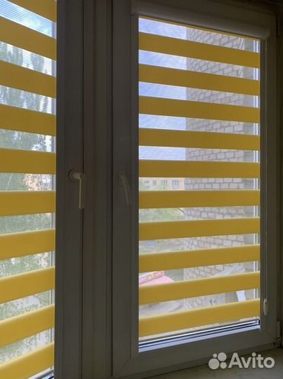 Рулонные шторы день ночь Стандарт желтый