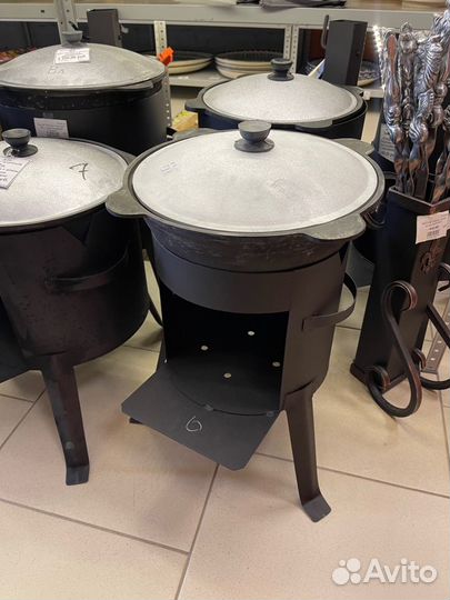 Комплект Казан чугунный 6л + печь + шумовка