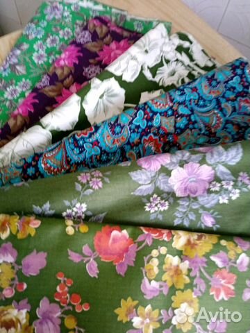 Отрезы ткани натуральные х/б