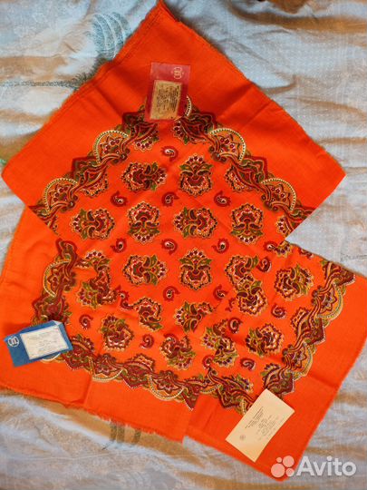 Платок Павлопосадский СССР шерсть и х/б