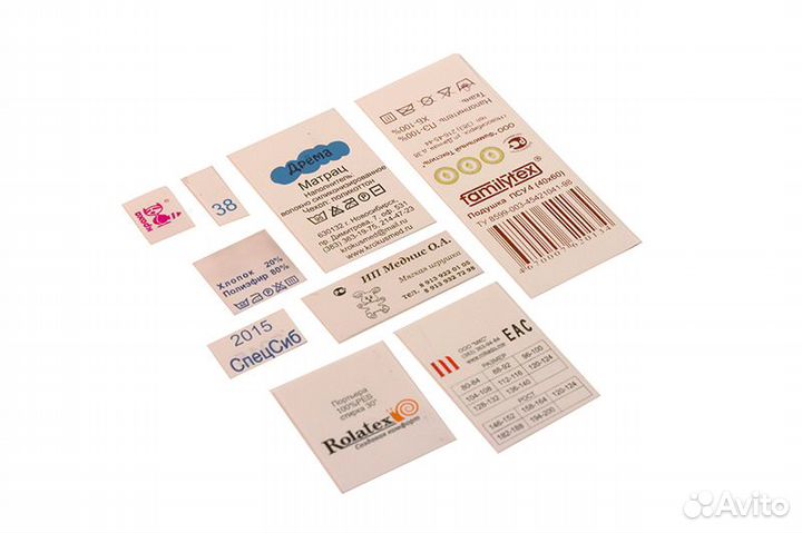 Этикетка тканая, печатная