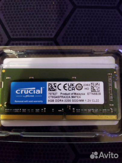 Оперативная память crucial 8gb DDR4 3200Mhz sodimm