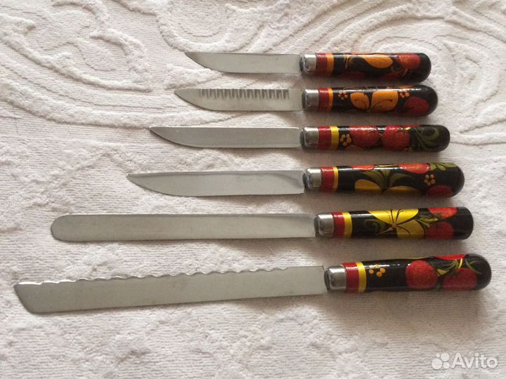 Набор столовых ножей Хохлома СССР
