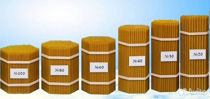 Свечи 20, 60, 80, 100 восковые