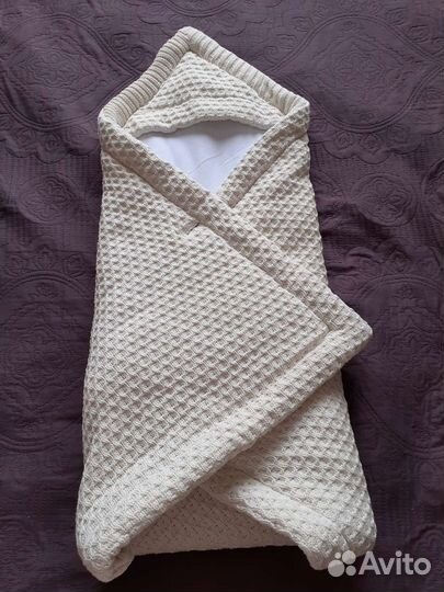 Конверт вязаный на выписку новорождённого