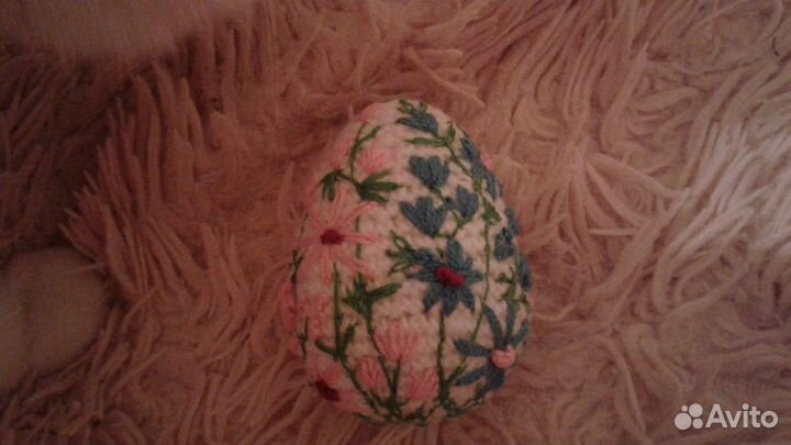 Вязаные игрушки курица и яйца