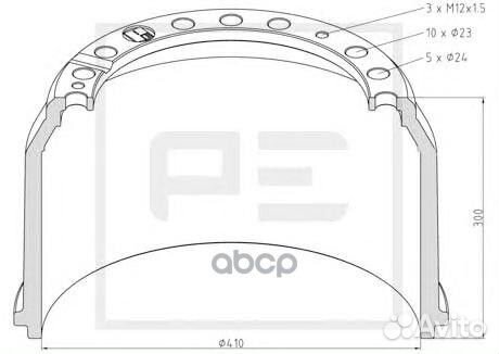 036.403-00A торм.барабан 410x220/234 H300 d2