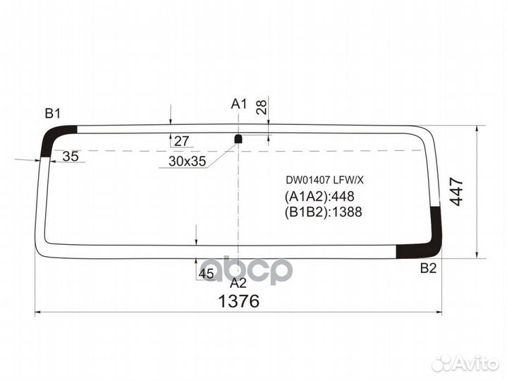 Стекло лобовое jeep wrangler (TJ) 2D 97-06 DW01