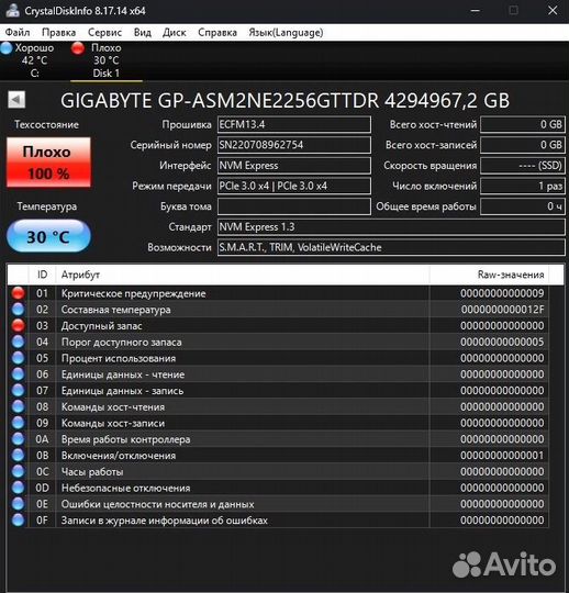 Ssd m2 nvme 256gb aorus под ремонт